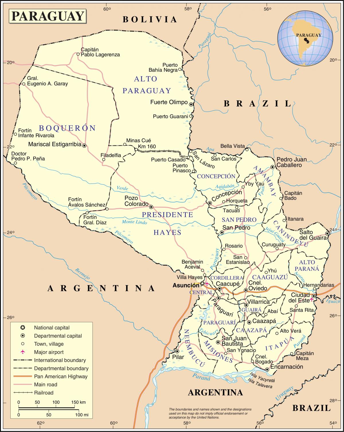 Karta cateura Paragvaj 