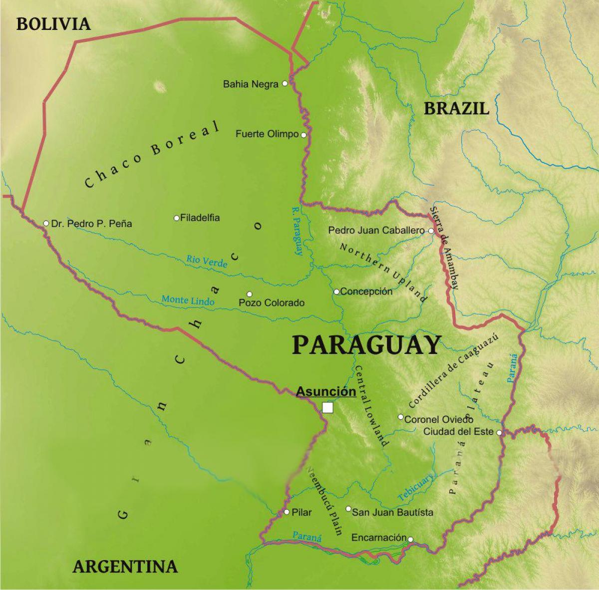 Karta Paragvaj geografija
