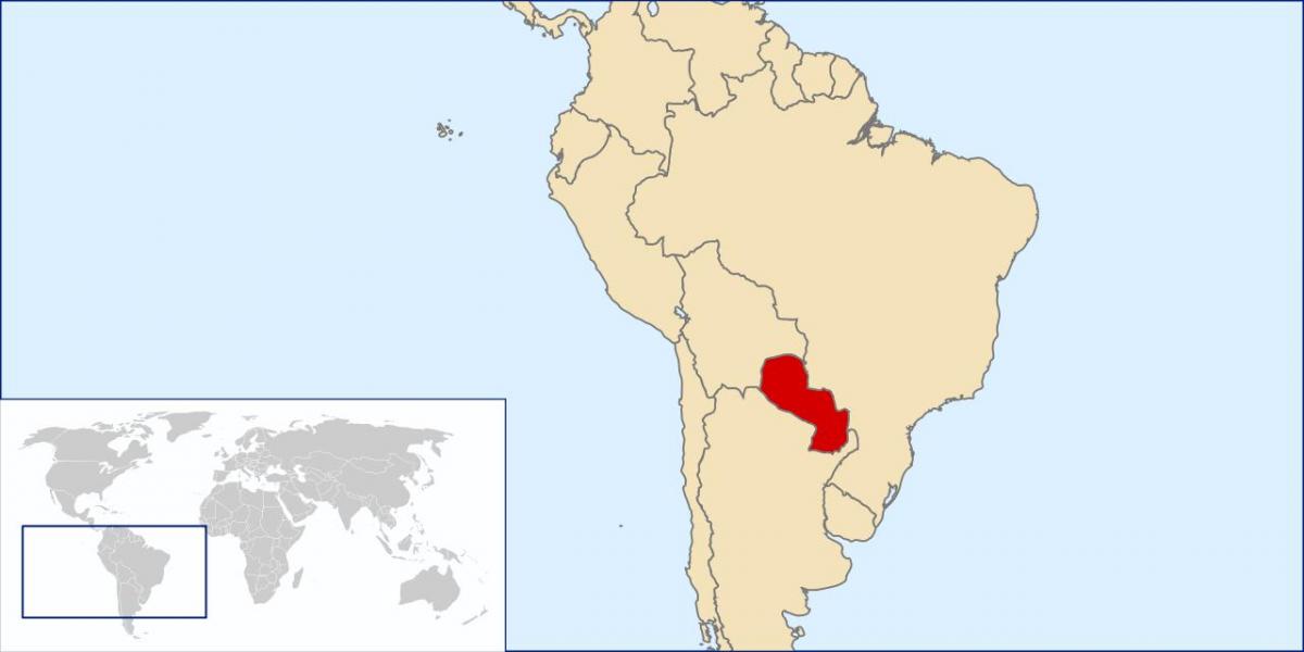 Paragvaj lokacija na karti svijeta