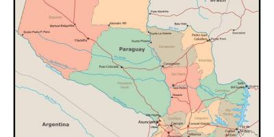 Karta Paragvaja sa gradovima