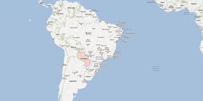 Karta Paragvaj Južna Amerika