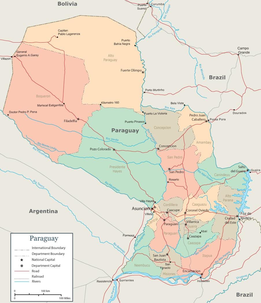 Paragvaj asunción karti